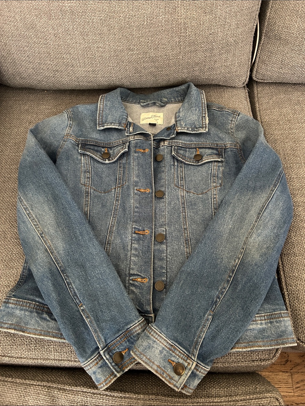 Universal Thread Light Blue Denim Jacket with Button Details